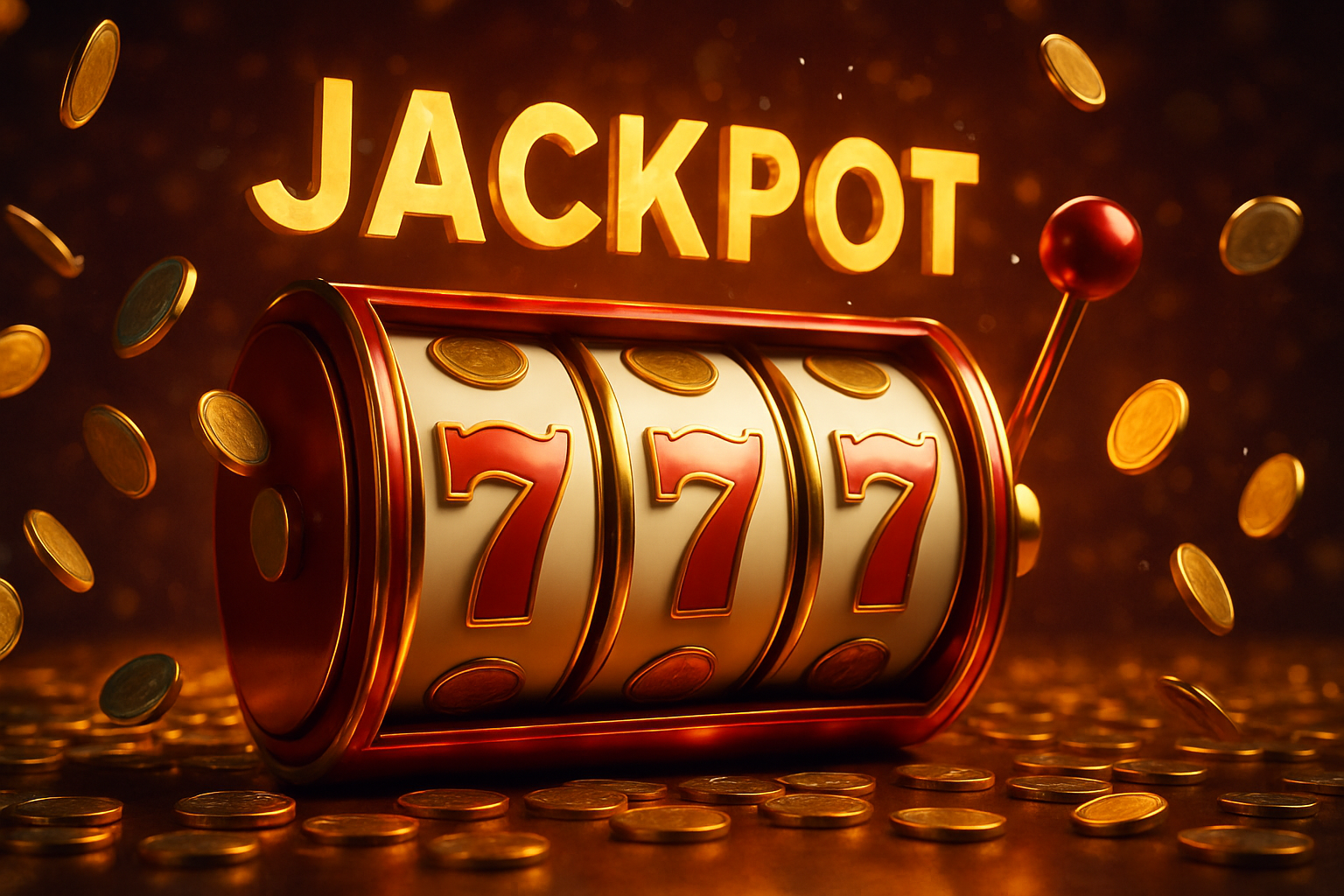 Goldmünzen neben Spielautomaten
